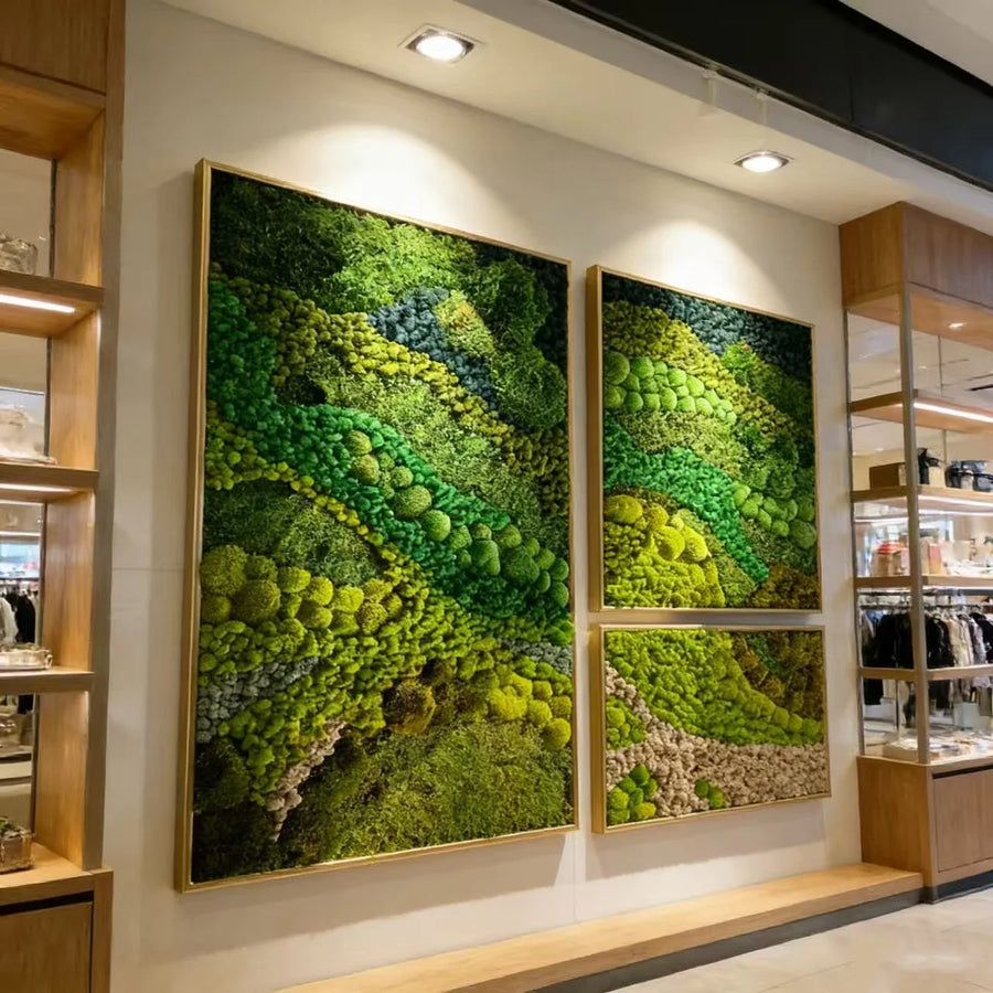Custom Textured Preserved Moss Frame Art