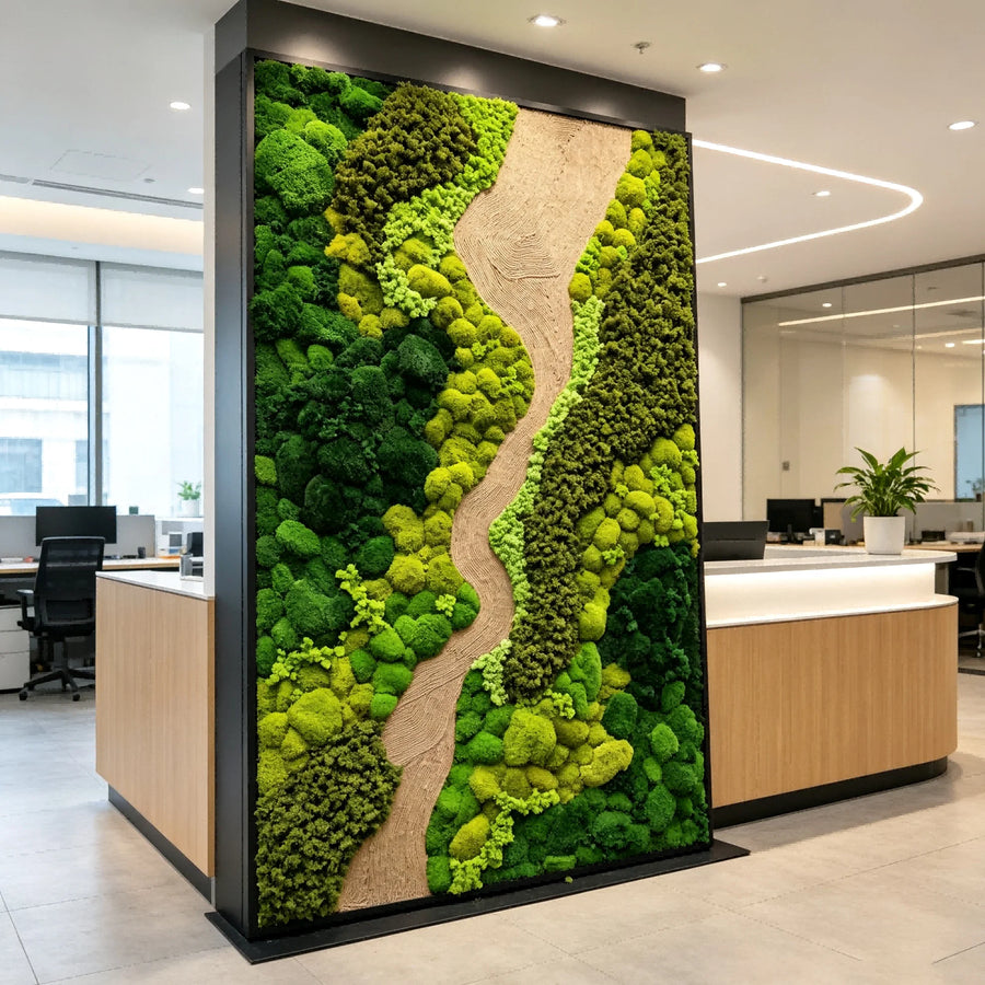 Custom Green Preserved Moss Wall Panel
