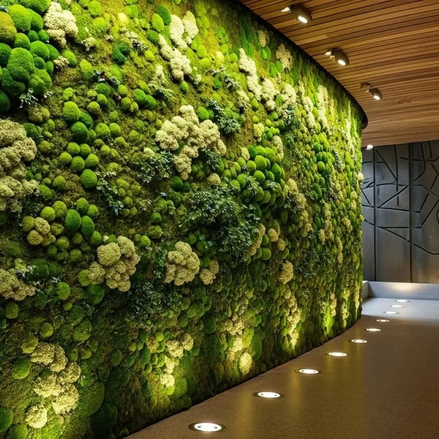 Custom Preserved Moss and Olive Wood Panel