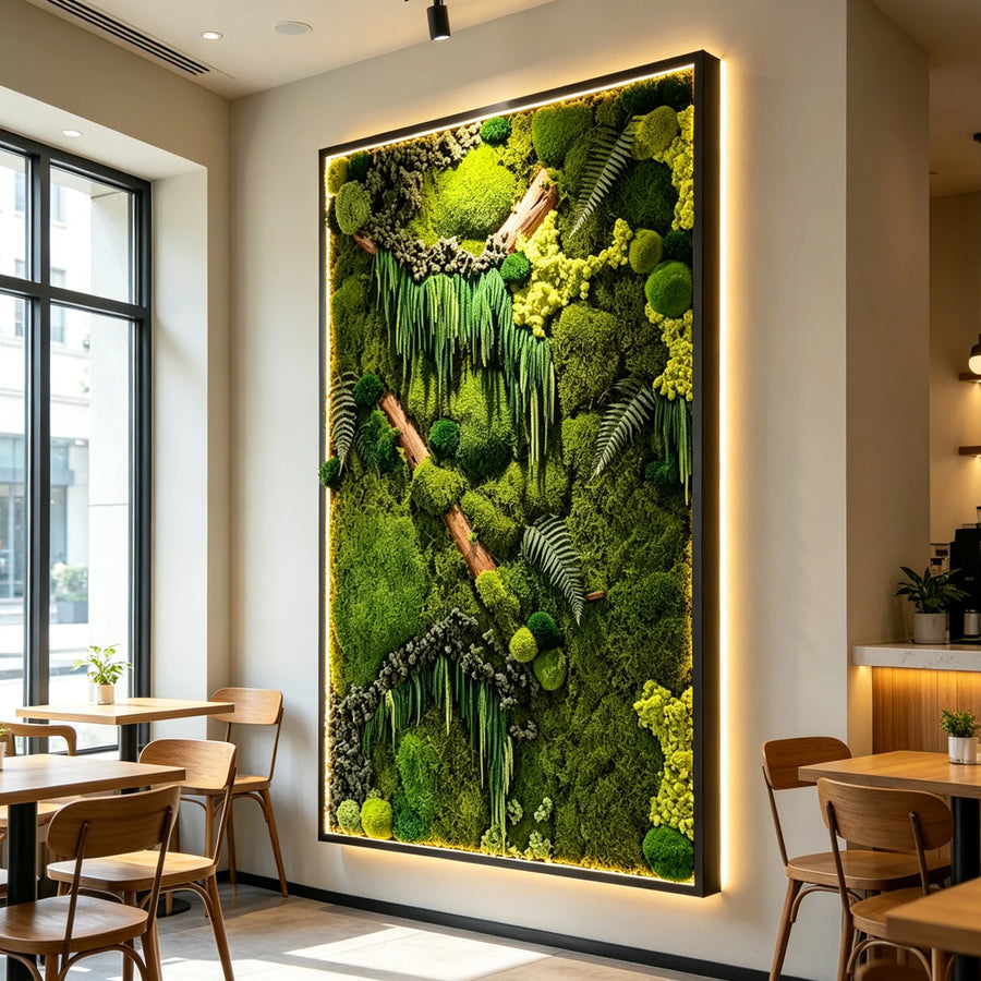 Custom LED Frame Preserved Moss Art