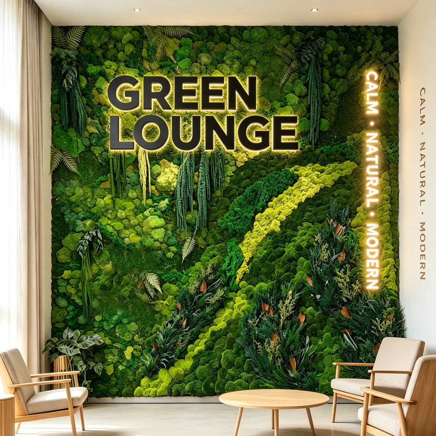 Custom Large Preserved Moss Feature Wall